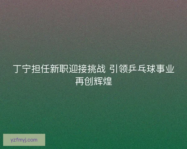 丁宁担任新职迎接挑战 引领乒乓球事业再创辉煌