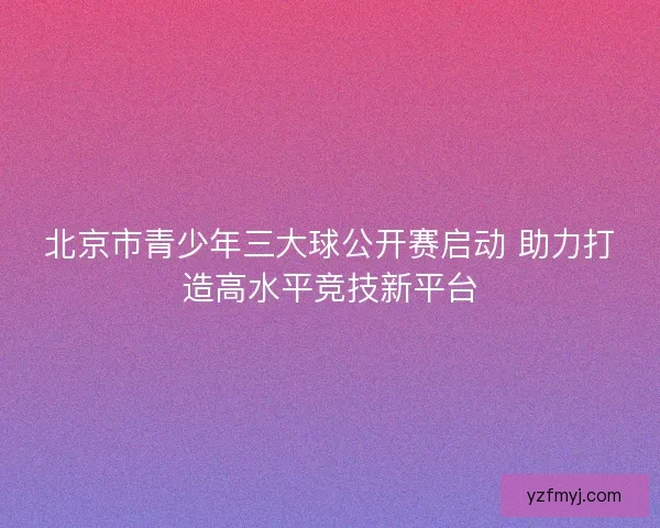 北京市青少年三大球公开赛启动 助力打造高水平竞技新平台